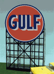 Micro Structures 6081 Animated Neon Billboard for HO & O Scales Kit Gulf Gasoline