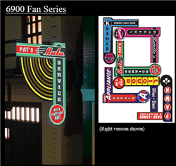 Micro Structures 65812 Animated Multi-Graphic Vertical Neon Sign Kit w/6 Overlays Fan Series #2 Right Large