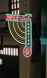 Micro Structures 69811 Animated Multi-Graphic Vertical Neon Sign Kit w/6 Overlays Fan Series #1 Left Large