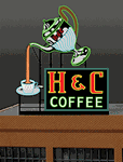 Micro Structures 7881 H & C Coffee Animated Neon Billboard