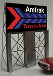 Micro Structures 8281 Amtrak Travel by Train Animated Neon Roadside Billboard