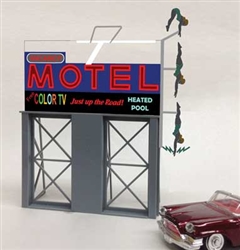 Micro Structures 881651 Motel Animated Neon Billboard Light Works USA Large for HO & O Scales