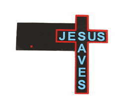 Micro Structures 9071 Animated Neon Side-Mount Double-Sided Building Sign Jesus Saves Cross Large