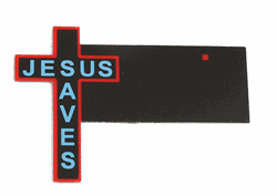 Micro Structures 9072 Animated Neon Side-Mount Double-Sided Building Sign Jesus Saves Cross Small