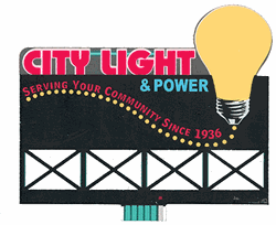 Micro Structures 9281 City Light & Power Animated Neon Billboard