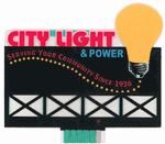 Micro Structures 9282 N City Light & Power Animated Neon Billboard