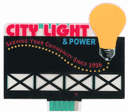 Micro Structures 9282 N City Light & Power Animated Neon Billboard
