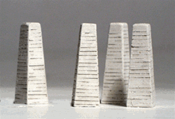 Model Railstuff 2150 N Concrete Footings One-Piece Painted Plaster Castings For Use w/MEC Viaduct Towers Pkg 4