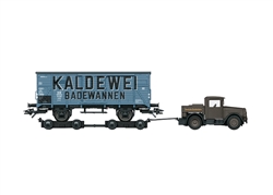 Marklin 48822 HO Type G 10 Kaldewei Boxcar w/ Tractor and Road Rollers 3-Rail Exclusiv German Federal Railroad