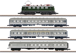 Marklin 81356 Z Silver Coins Commuter Train Set Standard DC Exclusiv Class 141 Electric 3 Commuter Cars German Federal Railroad DB Era IV