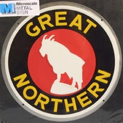 Microscale 10004 Embossed Die-Cut Metal Sign Great Northern