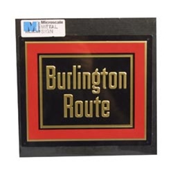 Microscale 10023 Embossed Die-Cut Metal Sign Chicago Burlington & Quincy