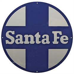 Microscale 10038 Embossed Die-Cut Metal Sign Santa Fe Circle & Cross