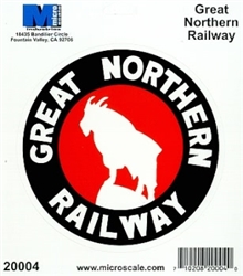 Microscale 20004 4" Die-Cut Vinyl Stickers Great Northern 