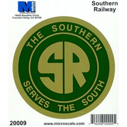 Microscale 20009 4" Die-Cut Vinyl Stickers Southern Railway