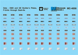 Microscale 4056 HO Electro-Motive Division - General Electric Mini-Cal United States & Canadian Builder's Plates