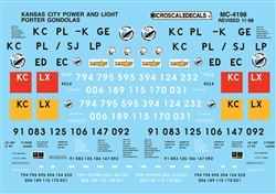 Microscale 4198 HO Private Owner Freight Cars Mini-Cals Kansas City Power & Light Coal Porter Gondolas 1984+