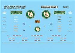 Microscale 4211 HO Trucking Company Vehicles Mini-Cals Old Dominion Freight Line 28' Trailers & Tractors 1994+