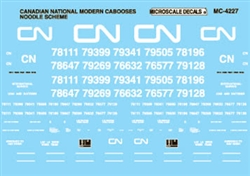 Microscale 4227 HO Canadian National Canadian National Mini-Cal Modern Cabooses Noodle Scheme 1970+