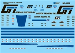 Microscale 4239 HO Trucking Company Vehicles Mini-Cals Gordon Trucking Inc. Tractor & Trailer 1990+ 460-4239