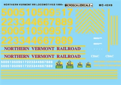 Microscale 4249 HO Assorted Shortlines Mini-Cal Northern Vermont Railroad Hood Unit Diesels 1996+