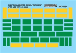 Microscale 4254 HO Burlington Northern & Santa Fe BNSF Mini-Cal Renumbering "Patches" 460-4254