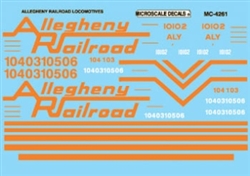 Microscale 4261 HO Assorted Shortlines Mini-Cal Allegheny Railroad Diesels Lettering 1990+