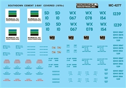 Microscale 4277 HO Private Owner Freight Cars Mini-Cals Southdown Cement Company SDWX 2-Bay Covered Hopper 1998+ 460-4277