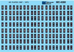 Microscale 4280 HO ACI "Ca ak" Plates Mini-Cal Freight Cars & Some Road's Locomotives 1967-1977