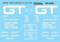 Microscale 4350 HO Grand Trunk Western GTW Mini-Cal 50' Boxcars 1973-1980