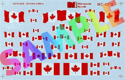 Microscale 4372 HO Canadian Flags Mini-Cal & w/Maple Leaf 1965+