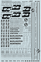 Microscale 601335 N Burlington Northern BNFE & WFCX Insulated Boxcars & Mechanical Reefers use w/#605003 604280