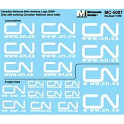 Microscale 605007 N Canadian National Web Address Logos Various Sizes 460-605007