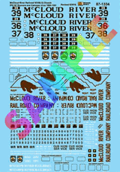 Microscale 871334 HO McCloud River Railroad MCRR SD38-2 Double-Door Boxcars & Cabooses 1969-81 Use w/#91138 5003 or 4280