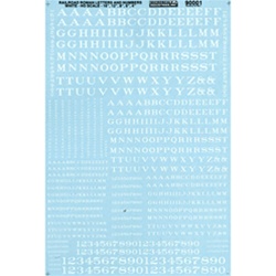 Microscale 90001 HO Alphabets & Numbers Railroad Roman White