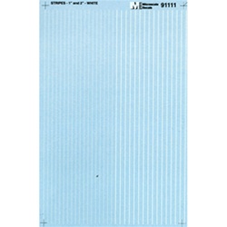 Microscale 91111 HO HO Scale Stripes 1 & 2" Wide White