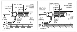 Micro Trains 001 02 007 Kato Coupler Conversion Fits SD40 Medium Shank Assembled (Brown) 2 Pair