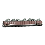 Micro-Trains 107 00 080 N 65' Mill Gondola with Drop Ends & Scrap Metal Load Southern Pacific #160550