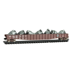 Micro-Trains 107 00 080 N 65' Mill Gondola with Drop Ends & Scrap Metal Load Southern Pacific #160550
