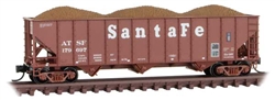 Micro Trains 108 00 123 N 100-Ton 3-Bay Ribside Open Hopper with Load Santa Fe 179658