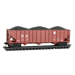 Micro-Trains 108 00 642 N 100-Ton 3-Bay Ribside Open Hopper w/Coal Load Burlington Northern Santa Fe #617895