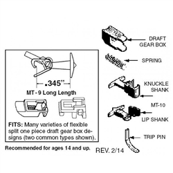 Micro Trains 001 30 014 Truck Mount Couplers "T" Shank .345"