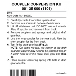 Micro Trains 001 35 000 Locomotive Coupler Conversion Kits Con Cor PA 1 Powered