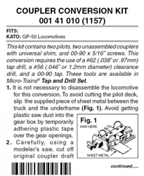 Micro Trains 001 41 010 Locomotive Coupler Conversion Kits w/Pilot Face Kato GP50