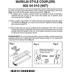 Micro Trains 002 04 010 Couplers Marklin Compatible Body Mount Replacements 3 Pairs