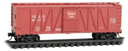 Micro Trains 028 00 270 N 40' Outside-Braced Single-Door Boxcar Chicago Burlington & Quincy #25776