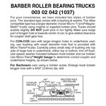Micro Trains 003 02 042 Barber Roller Bearing Trucks With Medium Extended Couplers 1 Pair