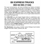 Micro Trains 003 02 093 BX Express Reefer Style Trucks With Medium Extension Couplers 1 Pair