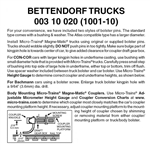 Micro Trains 003 10 020 Bettendorf Trucks Less Couplers (Black) 10 Pairs