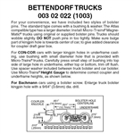 Micro Trains 003 10 022 Bettendorf Trucks With Medium Extended Couplers (Black) 10 Pairs